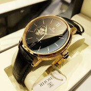 依波表(EBOHR)手表宙斯系列時(shí)尚防水日歷全自動(dòng)機械表進(jìn)口機芯瑞士風(fēng)格男士腕表 【精藝系列】鏤空 皮帶男款