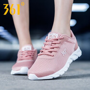 361°女鞋運(yùn)動(dòng)鞋女春夏361度網(wǎng)面防水透氣女士學(xué)生休閑旅游跑步鞋子R 粉泥紅/361度白（網(wǎng)面） 35