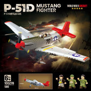 筏芯虎王坦克兼容樂(lè )膏積木豹式式履帶式二戰事系列男孩子拼裝玩具 美國P-51D野馬戰斗機全冠新品