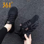 361° 女鞋跑步鞋女運(yùn)動(dòng)鞋休閑鞋夏季網(wǎng)面慢跑鞋子361度女鞋透氣學(xué)生 曜石黑/玫瑰金2261 35