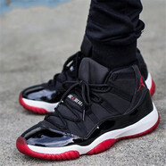 耐克（NIKE）男女鞋 11代 Air Jordan 11 AJ11 喬11男子女子籃球鞋 378037-378038-061 黑紅 42.5