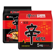 農心辛拉面黑袋拉面韓國韓式方便面黑色香辣泡面 黑辛拉面4+進(jìn)口辛拉面5