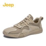 Jeep男鞋輕便耐磨吉普2025秋冬馬丁靴男軟底中幫平板休閑鞋真皮鞋子男 沙色（網(wǎng)面-皮鞋碼） 43
