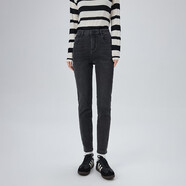 艾萊依（ERAL）修身牛仔褲新款女顯瘦彈力小個(gè)子今年流行褲子秋 牛仔黑 M 160【建議110-130斤】