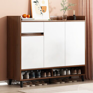 樂(lè )造（LEZAO）鞋柜門(mén)口家用入戶(hù)2024新款收納柜玄關(guān)柜簡(jiǎn)易儲物柜鞋架 【主圖款】原野橡木色106*30*100 組裝(自行安裝)