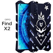 龍豈 OPPOFindx3pro手機(jī)殼金屬邊框findx5pro保護(hù)套全包防摔硬殼x2男OPPOx5 OPPO Find X2 火神-黑色