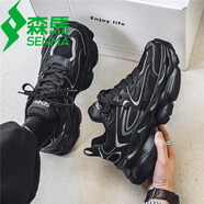 森馬男鞋2025秋冬新款百搭厚底老爹鞋男休閑時(shí)尚舒適增高運動(dòng)鞋子男 黑色 41