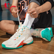 喬丹（QIAODAN）籃球鞋男鞋秋季2025高幫網(wǎng)面減震戰靴耐磨破影訓練實(shí)戰學(xué)生球鞋 香草黃/原子綠 40