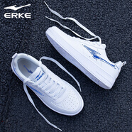 鴻星爾克男鞋板鞋2025冬季新款空軍一號休閑鞋子男款小白鞋紅星男士運動(dòng)鞋 正白/星際藍 39