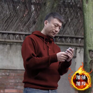 倉石一樹2025年美式復(fù)古春秋黑色潮牌加絨孫紅雷同款連帽衛(wèi)衣男太空棉外套 酒紅色【加絨】 2XL