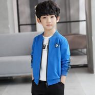 艾諾輪男童薄外套8-12歲中小學(xué)生中大兒童裝男孩中小學(xué)生秋裝季款天上衣休閑外出服洋氣棒球服運動(dòng)服舒適 藍色 五星外套 150尺碼【建議身高140厘米】