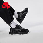 Kappa復古跑鞋情侶男女休閑老爹鞋解構運動(dòng)旅游鞋K0BZ5MC15D 黑色-990 43