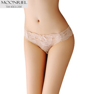 Moonriel夢(mèng)瑞爾4條多個(gè)款女士?jì)妊澟畠纫d棉質(zhì) 性感無(wú)痕低腰蕾絲透明三角褲 9316S四 C黑+B蝦+B膚+D紅 4條 均碼 建議88-105斤