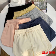 休閑短褲女夏季外穿高腰顯瘦百搭含棉外穿運(yùn)動(dòng)休閑短褲女夏季A字熱褲百搭柔軟ins潮高腰居家三分褲 黑色 2XL