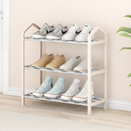 索爾諾（SuoErnuo）鞋架多層簡(jiǎn)易組合客廳收納鞋架宿舍家用門(mén)口浴室拖鞋架 三層-米白色【長(cháng)42CM】