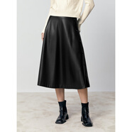 太平鳥(niǎo)【商場(chǎng)同款】女裝冬季新款PU太陽(yáng)裙A1GFD4380 黑色 L