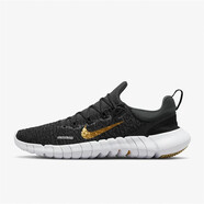 耐克（NIKE）買手代購(gòu)耐克Nike Free Run 5.0女士緩震輕赤足舒適跑步鞋路跑鞋 CZ1891-005黑色金標(biāo) 35.5