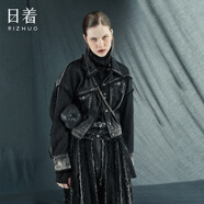 日著(zhù)設計師品牌女裝早秋新款小眾寬松百搭短款休閑牛仔外套 梅雨黑 M