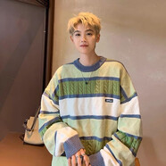 潮陣學(xué)生麻花毛衣男秋冬加厚潮牌韓版男生慵懶風(fēng)情侶寬松復(fù)古針織衫 M37綠色 2XL