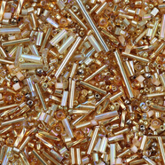 Jack Viney混款混色DIY玻璃米珠管珠手工串珠手鏈戒指項鏈材料包10g禮物 金色系 -10克/包vip8