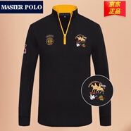 MASTER POLO保羅t恤官方品牌奢侈polo衫男春秋季男裝商務(wù)休閑純棉長(zhǎng)袖馬球 1997黑色 L
