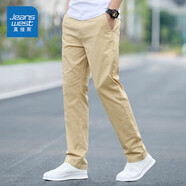 真維斯（Jeanswest）王一博代言休閑褲男春夏季新款寬松直筒商務(wù)舒適棉彈百搭褲子男 卡其 34 碼(2尺7)