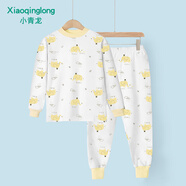 小青龍新款兒童內(nèi)衣套裝純棉春秋長(zhǎng)袖男女寶寶秋衣褲套裝 黃小象（男女寶寶） 160 (建議150-160cm)