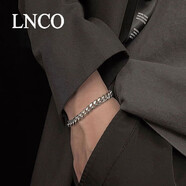 LNCO 古巴手鏈男潮流首飾品男生手鏈鈦鋼款新年情人節禮物送男生兄弟 鏡面-16CM 鈦鋼款 細版6mm