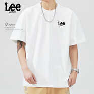 Lee ryetom香港潮牌重磅棉夏季短袖t恤男美式寬松大碼純棉打底短白t 白色 XL 150-170斤