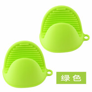 紅根家（Honggen Jia） 硅膠加厚鍋柄套防燙鍋把手耐高溫鑄鐵炒鍋煎鍋硅膠防滑隔熱鍋把套 二指手夾綠色-2個(gè)