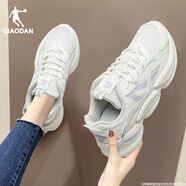 喬丹女鞋運(yùn)動(dòng)鞋休閑鞋女夏季新款網(wǎng)面透氣老爹鞋舒適軟底時(shí)尚跑步鞋女 象牙色/紫色 36