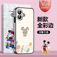 殼頓迪士尼授權 適用蘋果16Promax手機殼卡通動漫磁吸充電小羊皮浮雕膚感iPhone16防摔時尚潮流保護套 蘋果16Plus【鮮花米奇】普通款