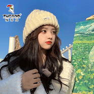 啄木鳥(niǎo)（TUCANO）帽子女冬季日系女士毛線(xiàn)帽大頭圍寬松防寒帽子女冬加厚保暖針織帽