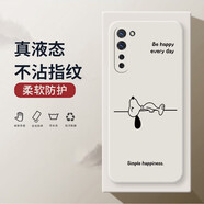 OPPOReno3pro手機(jī)殼reno3元?dú)獍姹Ｗo(hù)套直邊全包硅膠殼超薄裸機(jī)手感防護(hù)套磨砂情侶款 OPPO Reno3 元?dú)獍?5G白-Z29