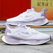 回力慢跑鞋春秋透氣女鞋厚底減震回彈氣墊運動(dòng)鞋輕便防滑爆米花跑步鞋 730白紫 38