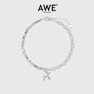 AWE碎銀子珍珠氣球狗項(xiàng)鏈女鍍銀不掉色情侶閨蜜輕奢小眾鎖骨鏈毛衣鏈 碎銀子珍珠氣球狗手鏈 16+3cm