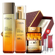 歐萊雅（LOREAL）（L'OREAL）節(jié)日禮物套裝女護(hù)膚化妝品金致臻顏 四件套水+乳液+日霜+晚霜