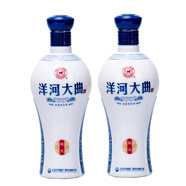 洋河大曲 老藍瓷 42度480ml 綿柔濃香型白酒 年貨宴請送禮好酒 42度 480mL 2瓶 【搭配手提袋】
