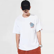 天龍致尊（Denon supreme）短袖T恤男女潮牌夏季中國風(fēng)半袖民族風(fēng)印花短袖T恤衫 682白色 L