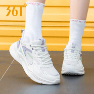 361°女鞋運(yùn)動鞋女夏季新款2025品牌旗艦網(wǎng)面透氣跑步鞋子黑色休閑鞋 6701羽毛白/淺灰紫 35