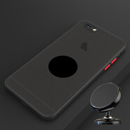 rainzone 蘋(píng)果8plus手機殼7plus的磁吸新款iphone8全包防摔6s plus手機套 蘋(píng)果6S*膚感殼黑*4厘米磁吸*底座