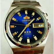 碧允庫存老款東方雙獅男表全鋼防水全自動(dòng)機械表懷舊雙獅夜光手表 三星藍色盤(pán)