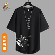稻草人（MEXICAN）短袖t恤男夏季日系動(dòng)漫印花體恤衫潮流半袖衣服 288黑色 2XL