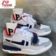 安初夏@爆裂紋撞色韓國ins風(fēng)休閑氣墊慢跑鞋bf小眾情侶透氣運動(dòng)球鞋男女 9041紅藍 36