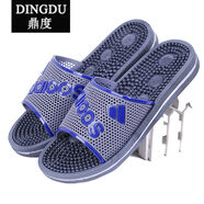 鼎度（DINGDU）按摩拖鞋男夏居家浴室洗澡女情侶穴位足療鞋保健厚底室內家用 灰色 41碼(適合40的腳)