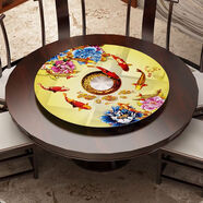 憶思減餐桌轉盤(pán)鋼化玻璃旋轉底座飯店家用圓形飯桌大圓桌餐桌玻璃轉盤(pán) F-75圖案 60cm 1直徑