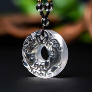 黛螺 天然白水晶平安扣貔貅吊墜本命年禮物 大款 珠鏈調節款