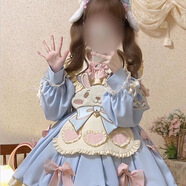唐努烏（Tang Nu wu）洛麗塔裙子夢(mèng)境少女op學(xué)生lolita可愛(ài)熊兔日常連衣裙物 藍(lán)莓布丁 S