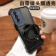 三星（SAMSUNG）【品質(zhì)原裝】S21手機(jī)殼新款SM-G9910高顏值S21+SM-G9960鏡頭全包 高端黑【四角防摔】自帶鏡頭膜 磁吸支架 三星S21