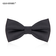GLO-STORY禮盒裝 男士領(lǐng)結(jié)新伴郎正裝結(jié)婚英倫蝴蝶結(jié)MLD824065 黑色-單結(jié)